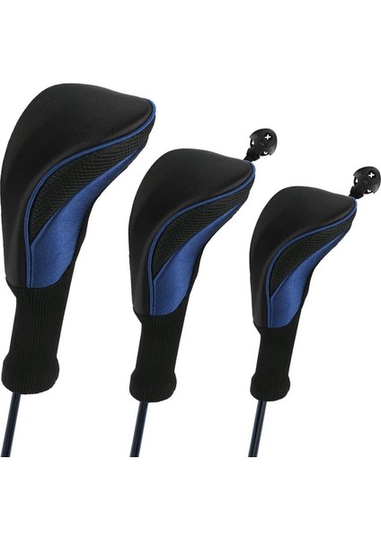 3pcs Golf Club Başlıca Fairway Woods Sürücü Hibritleri, Uzun Boyun Mesh Golf Kulübü Headkovers Seti (Yurt Dışından)