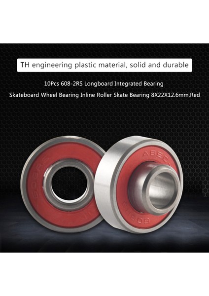 10PCS 608-2RS Longboard Entegre Yatak Kaykay Tekerleği Yatağı Sline Silindir Skate Rulman 8X22X12.6MM, Kırmızı (Yurt Dışından) fiyatları