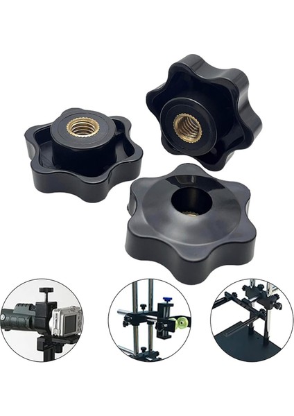 10 Paket Erik-Çiçekli El Kauçuk Başlık Somunları Siyah Başparmak Fındık Yıldız Mekanik Başparmak Fındık M6 (Yurt Dışından) fiyatları