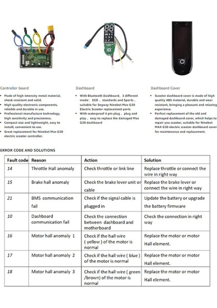 Elektrikli Scooter Denetleyici Tahtası Gösterge Tablosu Segway Ninebot Max G30 G30P Elektrikli Scooter Aksesuarları Onarım Parçaları (Yurt Dışından) indirimleri