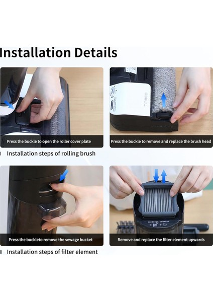 Rulo Fırça Değiştirme ve Tineco Ifloor 3/ Floor One S3 Kablosuz Vakum Süpürge Fırçası Filtreleri (Yurt Dışından) indirimleri