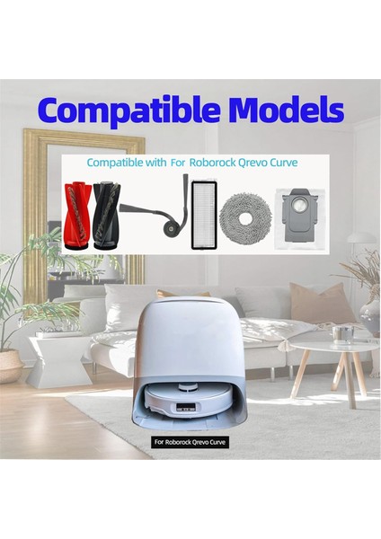 Roborock Qrevo CURV/P20 Pro Robot Vakum Temizleyici Çift Yan Fırçalar Hepa Filtreleri Mop Pad Toz Çanta (Yurt Dışından) modelleri