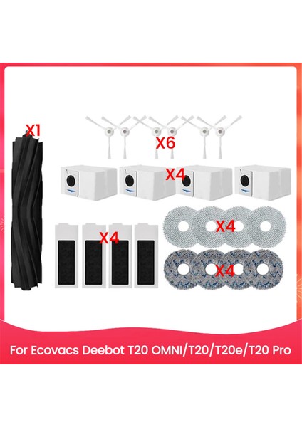 1 Set Fırça Filtre Toz Torbası ve Mop Bezi Ecovacs Deebot T20 Omnı T20 T20E T20 Pro Vakum Süpürge Değiştirme (Yurt Dışından)