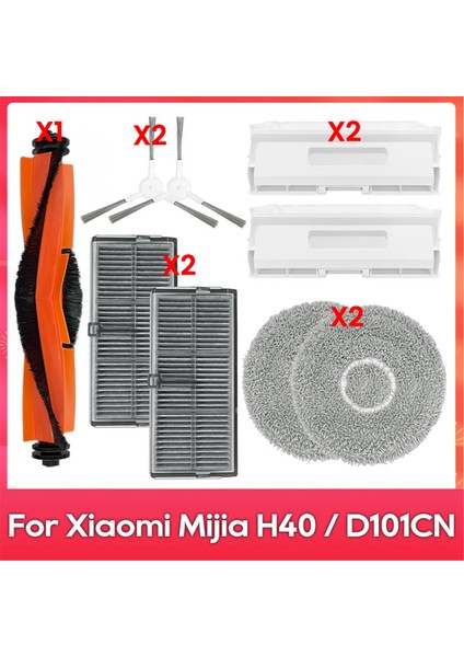 Xiaomi Mijia Için H40 / D101CN Robot Vakum Süpürge Ana Yan Fırça Hepa Filtre Mop Kumaşları Toz Torbaları Aksesuarlar (Yurt Dışından)