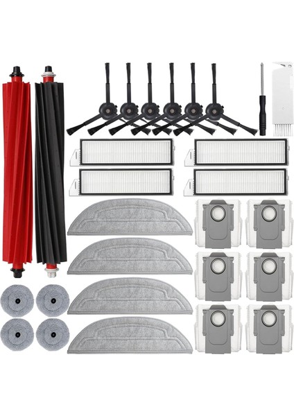 Roborock S8 Maxv Ultra Robot Vakum Süpürücü Ana Yan Fırça Hepa Filtre Mop Bez Tuz Torbaları Yedek Parçalar (Yurt Dışından)