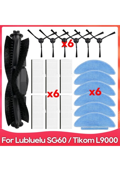 Lubuelu SG60 / SL60 / SL60D / SL61 / Tıkom L9000 Robot Vakum Süpürge Ana Yan Fırça Hepa Filtre Mop Bez Parçaları (Yurt Dışından)