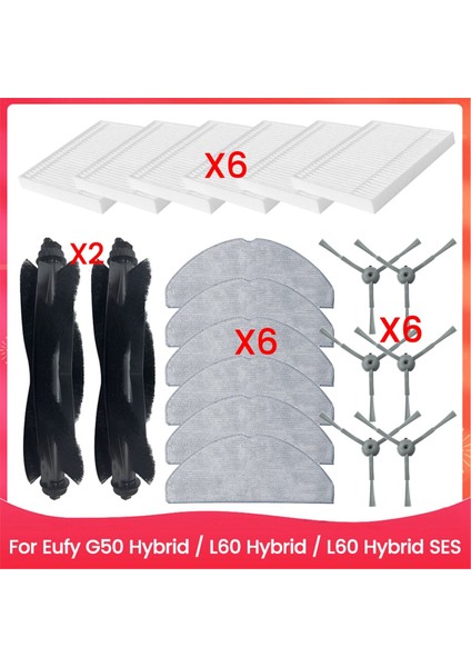 20PCS Fırça Filtre Toz Torbası Paspas Bez Kiti Eufy G50 Hibrid L60 Hibrid L60 Hibrid Ses Vakum Süpürge Yedek Parçaları (Yurt Dışından)
