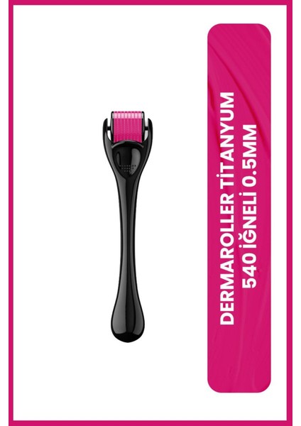 Titanyum Dermaroller 540 İğne 0.5 mm – Cilt Yenileyici ve Onarıcı Yüz ve Vücut Masaj Aleti