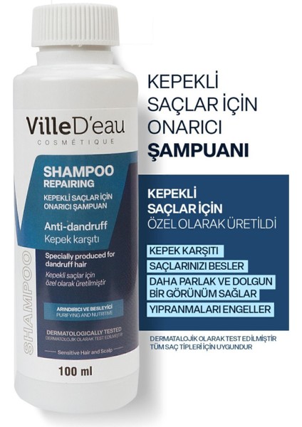 Kepekli Saçlar İçin Onarıcı ve Besleyici Vegan Şampuan 100 ml – Arındırıcı Kepek Karşıtı Formül