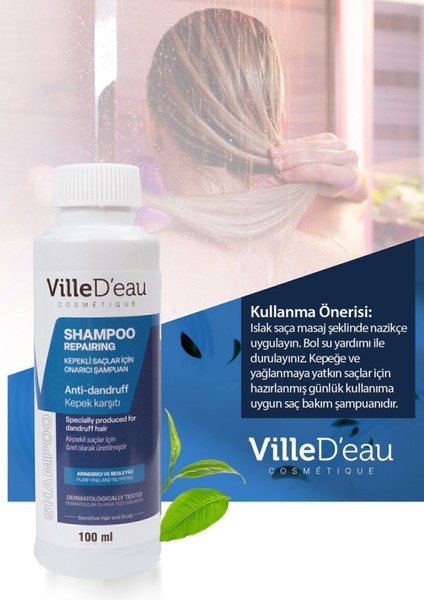 Kepekli Saçlar İçin Onarıcı ve Besleyici Vegan Şampuan 100 ml – Arındırıcı Kepek Karşıtı Formül