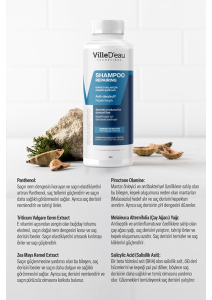 Kepekli Saçlar İçin Onarıcı ve Besleyici Vegan Şampuan 100 ml – Arındırıcı Kepek Karşıtı Formül