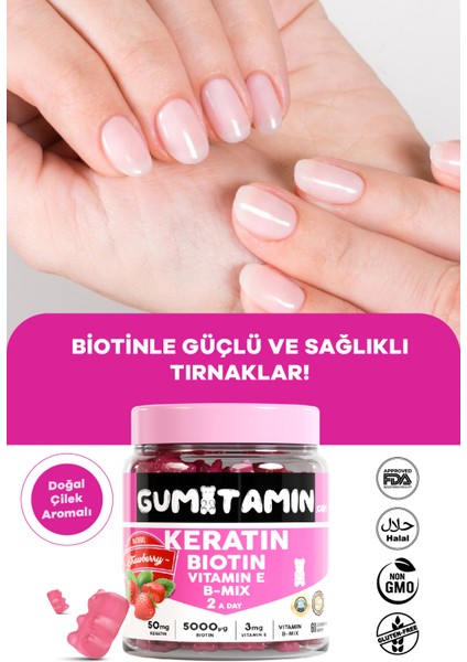 Güçlendirici Şampuan – Vitamin, Keratin ve Biotinli, Doğal Çilek Aromalı, Zayıf ve Yıpranmış Saçlar İçin
