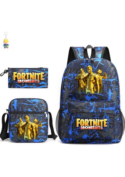 CR7C Luo Sırt Çantası Spor Çevresel Baskılı Sırt Çantası Çocuk Öğrenci Okul Çantası Omuz Çantası Kalem Çantası Üç Parçalı Set (Yurt Dışından)