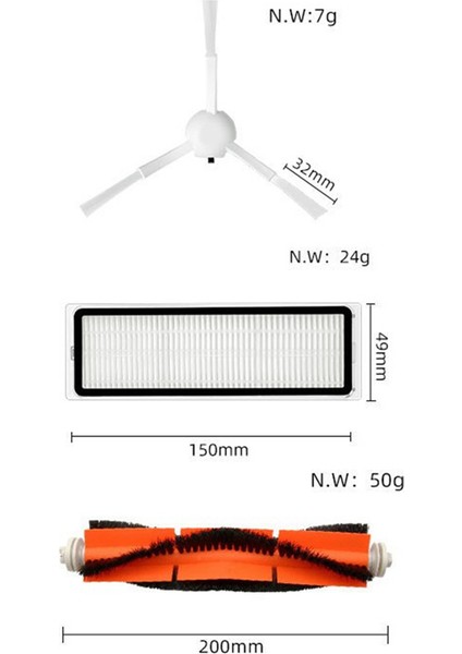 Yan Fırça + Hepa Filtresi + Xiaomi 1c Sweeper Robot Vakum Mop C1 Aksesuarları (Yurt Dışından) modelleri