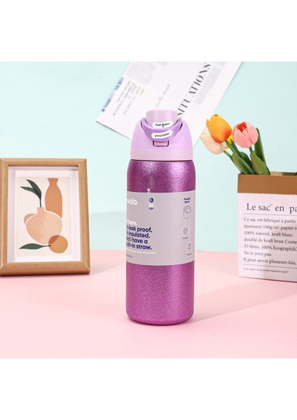 Oh Wala Yalıtımlı Dak 32OZ Büyük Kapasiteli Pipetli Spor Su Şişesi (Yurt Dışından)