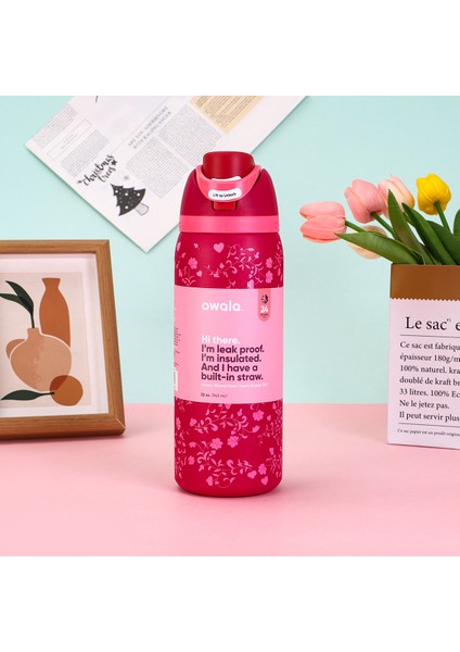 Oh Wala Yalıtımlı Dak 32OZ Büyük Kapasiteli Pipetli Spor Su Şişesi (Yurt Dışından)