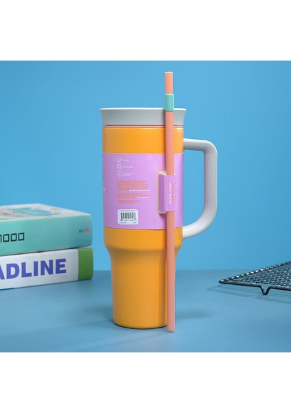 Owala Çift Katmanlı Vakum Yalıtımlı Kupa 40OZ Araba Kupa Açık Taşınabilir Hasır Kupa (Yurt Dışından)