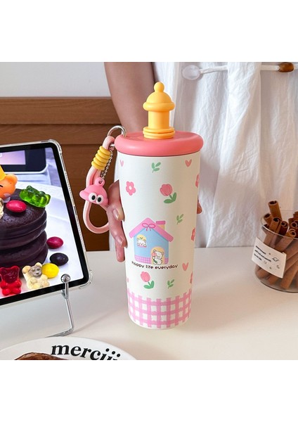 Karikatür Termal Kupa Kahve Kupa Pipetli Kupa (Yurt Dışından)