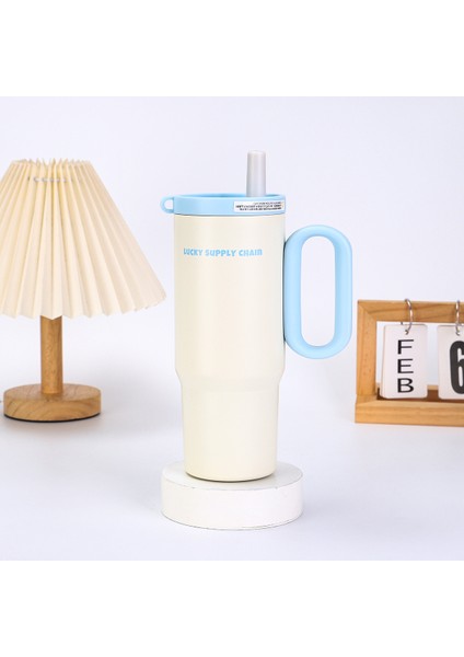 Yalıtım Kupası Araba Büyük Kapasiteli Pipetli Kupa (Yurt Dışından)