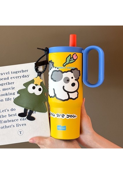 Yalıtım Kupası Araba Büyük Kapasiteli Pipetli Kupa (Yurt Dışından)