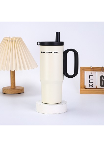 Yalıtım Kupası Araba Büyük Kapasiteli Pipetli Kupa (Yurt Dışından)