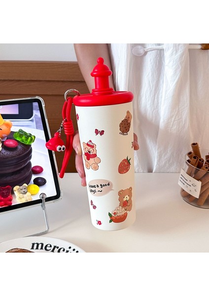 Karikatür Termal Kupa Kahve Kupa Pipetli Kupa (Yurt Dışından)