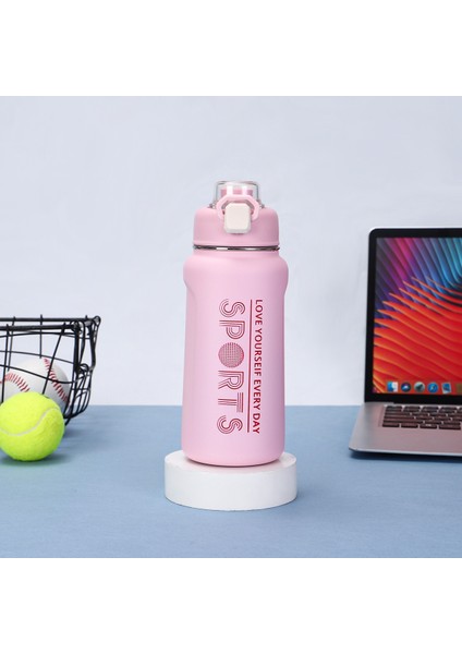 Spor Su Şişesi Büyük Kapasiteli Çift Katmanlı Yalıtım Kabı Sızdırmaz Sızdırmaz Düşmeye Dalı Pipetli Daklar (Yurt Dışından)