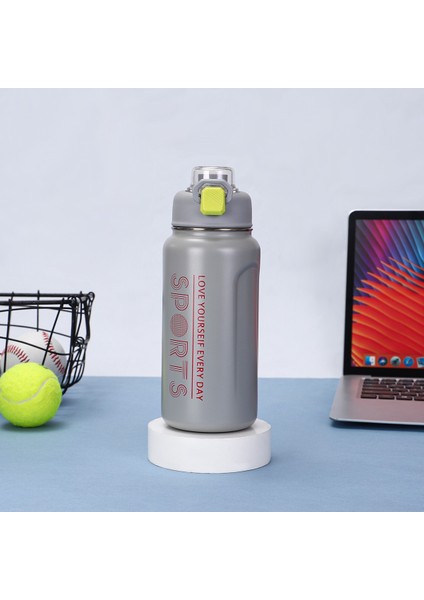 Spor Su Şişesi Büyük Kapasiteli Çift Katmanlı Yalıtım Kabı Sızdırmaz Sızdırmaz Düşmeye Dalı Pipetli Daklar (Yurt Dışından)