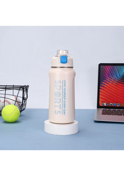 Spor Su Şişesi Büyük Kapasiteli Çift Katmanlı Yalıtım Kabı Sızdırmaz Sızdırmaz Düşmeye Dalı Pipetli Daklar (Yurt Dışından)