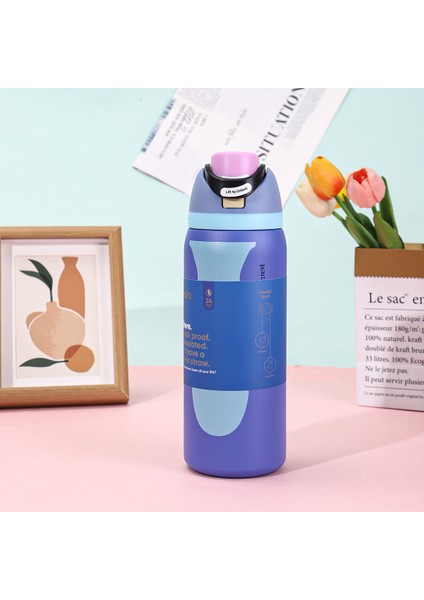 Oh Wala Yalıtımlı Dak 32OZ Büyük Kapasiteli Pipetli Spor Su Şişesi (Yurt Dışından)