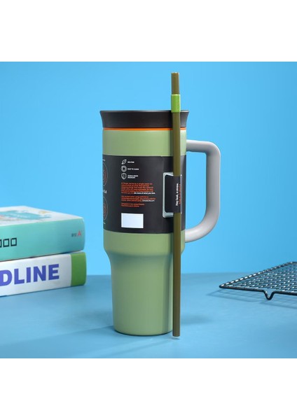 Owala Çift Katmanlı Vakum Yalıtımlı Kupa 40OZ Araba Kupa Açık Taşınabilir Hasır Kupa (Yurt Dışından)