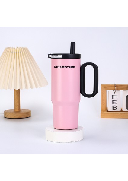 Yalıtım Kupası Araba Büyük Kapasiteli Pipetli Kupa (Yurt Dışından)