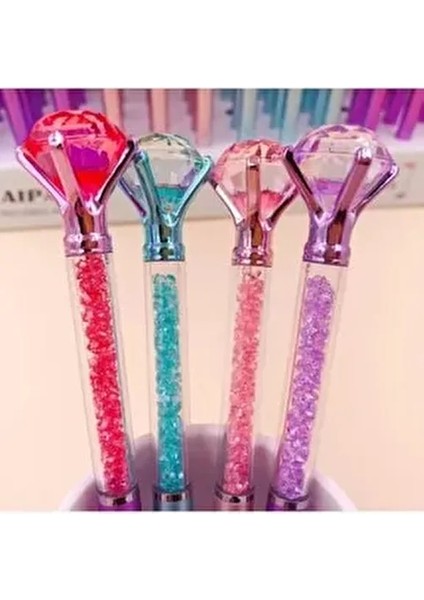 Kristal Elmas Tükenmez Kalem 1 Adet Metalik Renk Seçenekleriyle Şık Tasarım