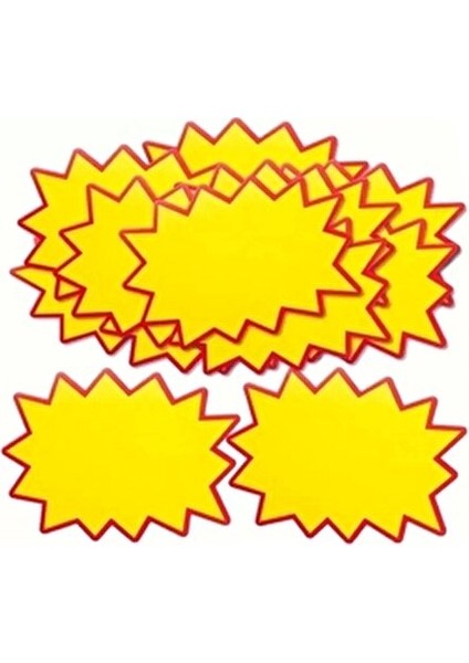 Sarı Yıldız Etiketi 13×17 cm 50 Adet Mağaza,bakkal ve Süpermarket Boş Yıldız Etiketi fiyatları