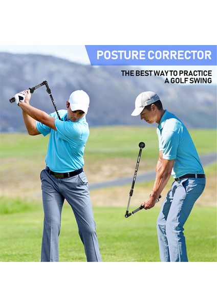 Golf Eğitim Yardımı Çok Ayarlanabilir Golf Salıncak Eğitim Yardım Çubuğu Önkol Rotasyon Salıncak Durum Düzeltici Siyah (Yurt Dışından) fırsatları