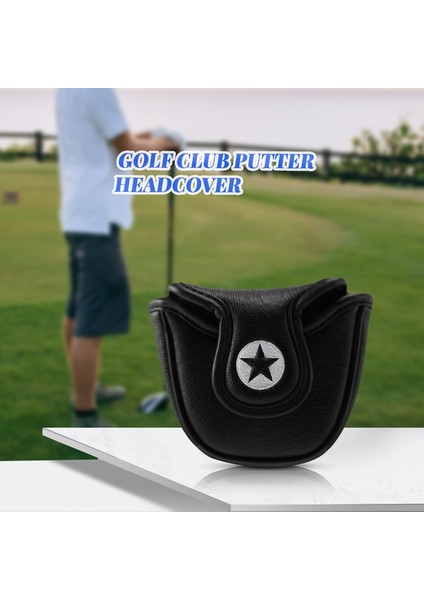 1pc Pu Deri Köpekçi Nakış Mıknatıs Golf Mallet Putter Kafa Kapağı Golf Kulübü Putter Headcovers (Yurt Dışından) fırsatları