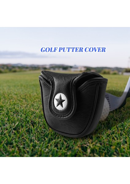 1pc Pu Deri Köpekçi Nakış Mıknatıs Golf Mallet Putter Kafa Kapağı Golf Kulübü Putter Headcovers (Yurt Dışından) indirimleri