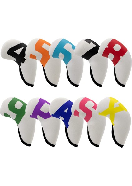 Golf Demir Kapakları, Golf Demir Kafa Sayı Neopren Golf Demir Kapakları Seti, Golf Kulübü Kafa Kapakları, Beyaz (Yurt Dışından)