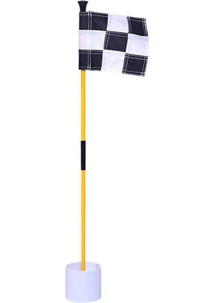 Siyah Beyaz Golf Yeşil Bayrak, Renkli Iki Bölümlü Damalı Yeşil Hedef Delik Fincan Bayrak Direği, Golf Malzemeleri (Yurt Dışından)
