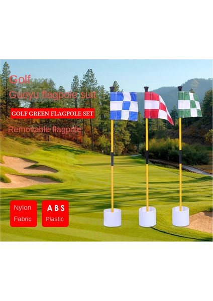 Siyah Beyaz Golf Yeşil Bayrak, Renkli Iki Bölümlü Damalı Yeşil Hedef Delik Fincan Bayrak Direği, Golf Malzemeleri (Yurt Dışından) indirimleri