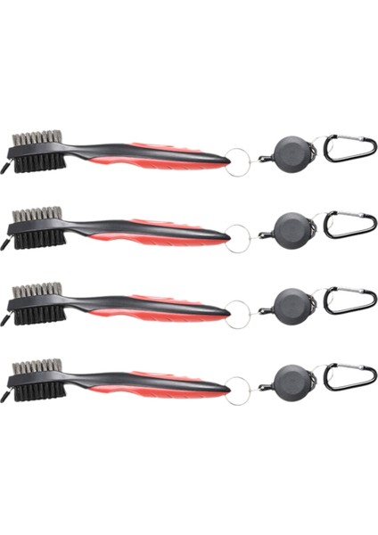 Golf Kulübü Temizlik Fırçası, Top Çift Taraflı Temizleme Aracı, Naylon Çelik Fırça, Temizlik Aracı Aksesuarları Kırmızı (Yurt Dışından)