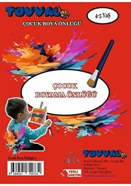 Çocuk Boyama Önlüğü 4-5 Yaş Aktivite Önlüğü Sıvı Geçirmez,yıkanabilir indirimleri