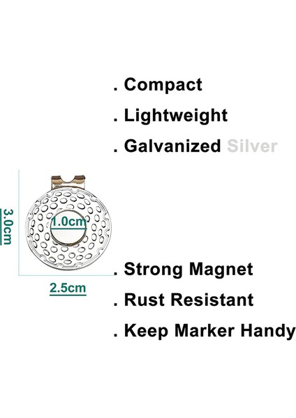 Manyetik Golf Şapkası Klipler Golf Eldivenleri Için Top Işaretçi Tutucuları Şapkalar Torbalar Kapaklar Vizör Kemeri, Gümüş (Yurt Dışından) fırsatları