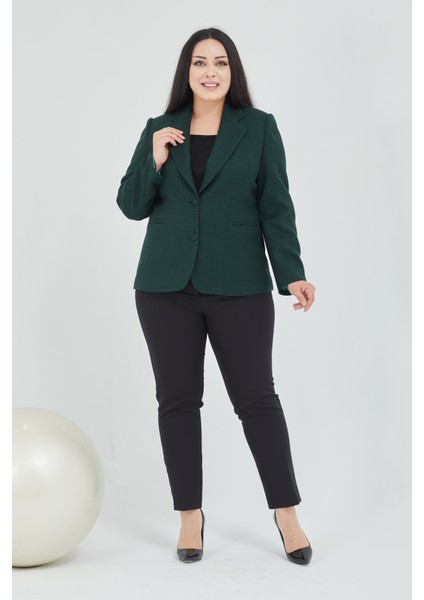 Kadın Pötikareli Düğmeli Klasik Ceket modelleri