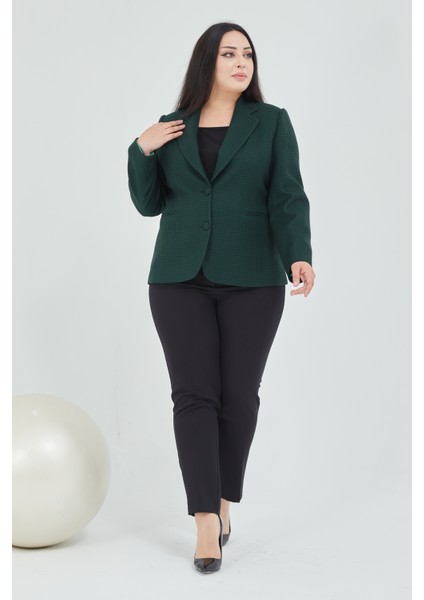 Kadın Pötikareli Düğmeli Klasik Ceket fırsatları