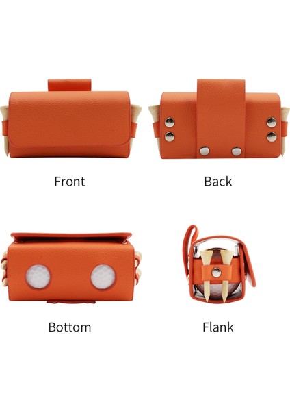 Golf Top Torbası Taşınabilir Bel Depolama Torbası Pu 2 Adet Golf Topları ve 4 Golf Tees Çantası Kahverengi (Yurt Dışından) modelleri