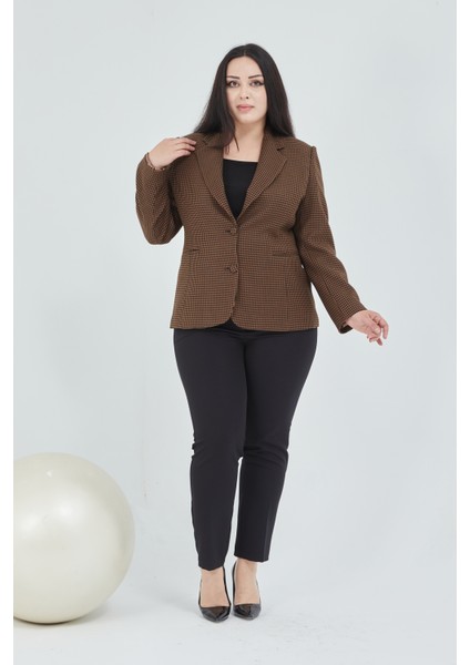 Kadın Pötikareli Düğmeli Klasik Ceket fırsatları