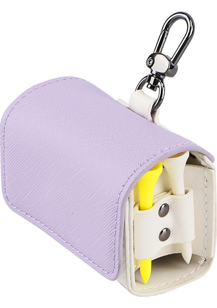 Golf Top Çanta Torbası Renk Bloklu Golf Tees Çanta Torbası Tutucu Manyetik Metal Asma Tokası 2 Golf Topları Mor (Yurt Dışından)