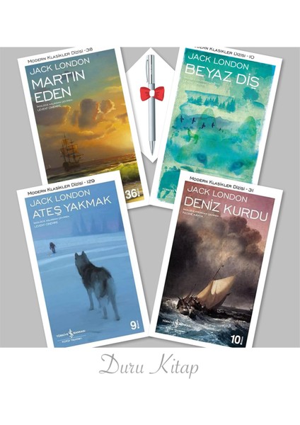 Martin Eden - Beyaz Diş - Ateş Yakmak - Deniz Kurdu , Jack London (Caprice Tükenmez Kalem Hediye)