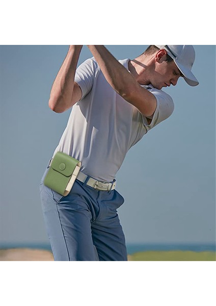 Golf Top Torbası Aralıkçı Enstrüman Şok Geçirmez Su Geçirmez Diastimeter Pu Deri Kasa Golf Taşınabilir Yelek Kahverengi (Yurt Dışından)